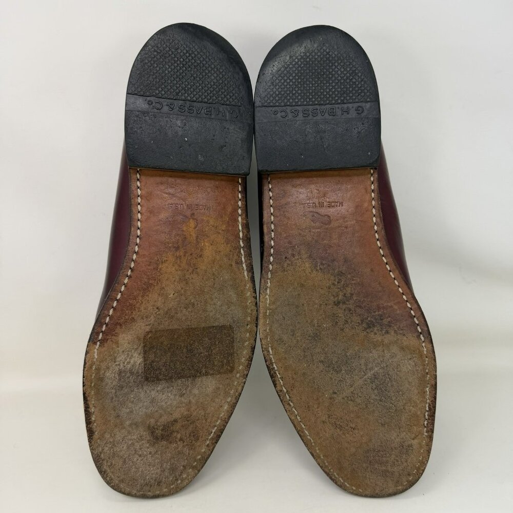 G.H. Bass Weejuns Tassled Loafers Maroon Men’s Size 12 D - Picture 6 of 8